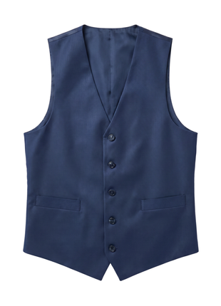 Extrema Solid Blue Reda Wool Blend Regular Fit Pleated 3 Piece Suit