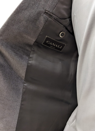 Canali Mens Gray Velvet 42L Slim Fit Cotton Cashmere 2 Piece Suit