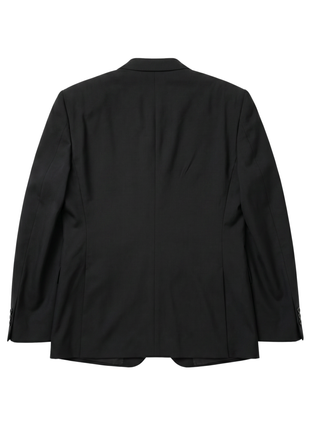 Armani Collezioni M Line Solid Black Slim Fit Peak Lapel Stretch 2-Button Wool Tuxedo - 44R
