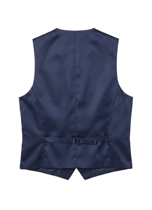Extrema Solid Blue Reda Wool Blend Regular Fit Pleated 3 Piece Suit