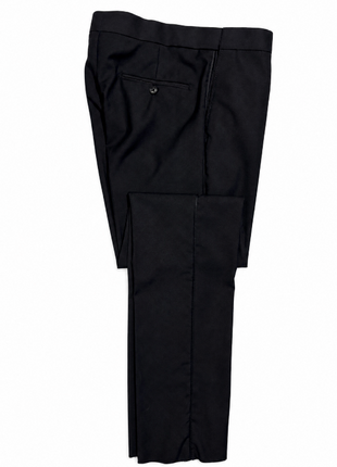Profile Black Solid Black Satin Notch Lapel Slim Fit 2-Button Tuxedo - 44R