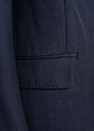 Tovaglia Solid Navy Portly Fit Notch Lapel Wool Cashmere 2-Button Suit