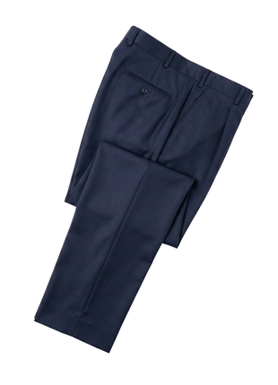 Extrema Solid Blue Reda Wool Blend Regular Fit Pleated 3 Piece Suit