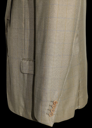 Sartoria Partenopea Men’s Green Windowpane 100% Cashmere Sportcoat 50R
