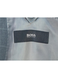 Thumbnail for Hugo Boss Mens 42L Gray Windowpane 100% Wool Slim Fit 2 Piece Suit