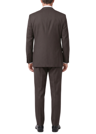 Canuti By Steven Land Mens Solid Brown Classic Fit Notch Lapel 2-Button Wool Suit