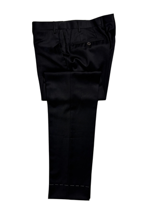 Corneliani Mens Solid Black Fully-Canvassed Peak Lapel Slim Fit 3-Piece Wool Tuxedo - 42R