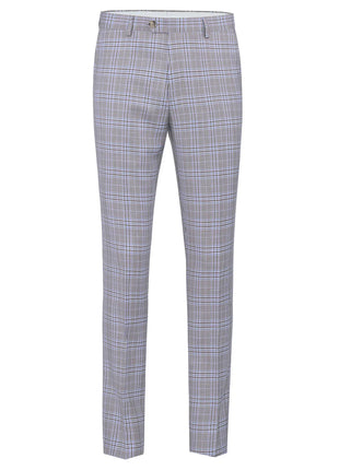 Raphael Mens Light Brown Windowpane Slim Fit Notch Lapel 2 Button Suit