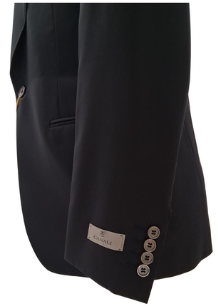 Canali Solid Black 3-piece 1-button 100% Wool Suit 42R