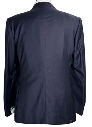 Corneliani Mens Solid Navy Blue Fully-Canvassed Notch Lapel Slim Fit 3-Piece Wool Suit - 44R