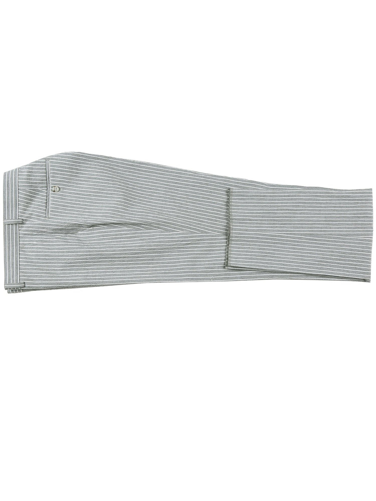 Men&#39;s Slim Fit Notch Lapels Gray Stripe Cotton Suits