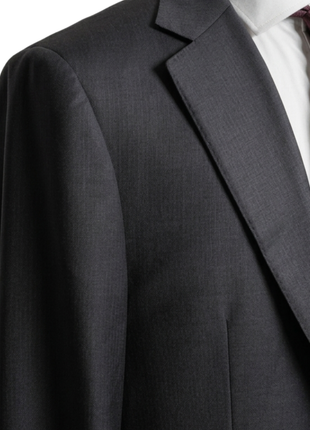 Mazara Mens Black Tonal Stripe Classic Fit Notch Lapel Wool 2 Button Suit
