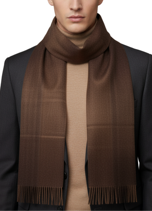 Tovaglia Mens Plaid Cashmere Fringe Scarf