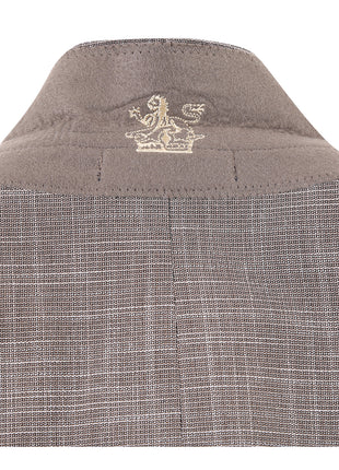 English Laundry Light Brown Check Slim Fit Notch Lapel 2 Button Stretch Suit With Patch Pockets