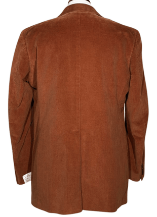 Andrea Borghi Mens Burnt Orange Corduroy Notch Lapel Slim Fit 3-button Cotton Suit - 44R