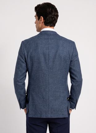 Canali Steel Blue Microcheck Modern Fit Notch Lapel Wool Stretch 2 Button Sport Coat 38R