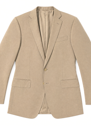 Ralph Lauren Black Label Solid Tan Notch Lapel Slim Fit 2-Button Wool Suit - 38R