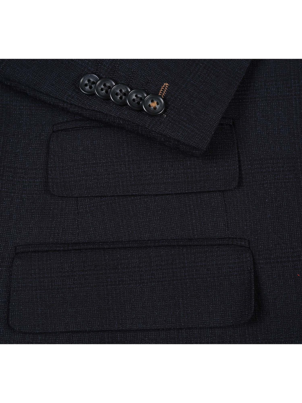 English Laundry Slim Fit Two button Black Blue Check Peak Lapel Suit