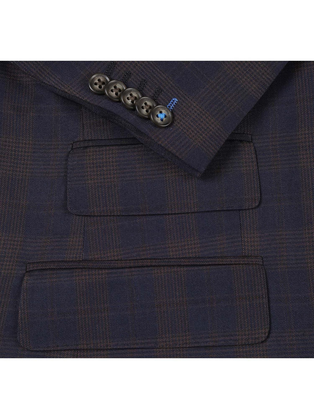 English Laundry Slim Fit Two button Brown Check Peak Lapel Suit