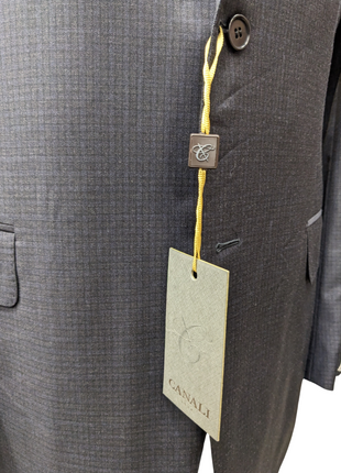 Canali 1934 Mens Gray Check 44L Drop 7 100% Wool 2 Button 2 Piece Suit