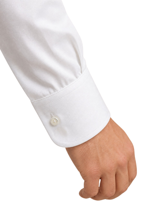 Mens Solid White Extra Slim Fit Spread Collar Non Iron Cotton Dress Shirt