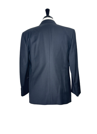 Brioni Mens Solid Black Fully-Canvassed Peak Lapel Classic Fit 1-Button Wool Tuxedo with Grosgrain Trim - 46L