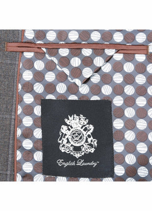 English Laundry Slim Fit Two Button Brown Wool Notch Lapel Suit
