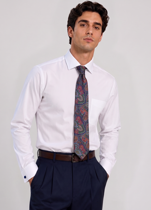 Letteriello Navy Blue with Multicolor Paisley Pattern Italian Silk Neck Tie