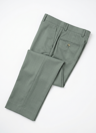 Sartoria Mazara Sage Green Slim Fit Notch Lapel Patch Pockets Wool Stretch 2-Button Suit