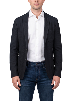 Bergamo Black Technical Weave Slim Fit 4-Way Stretch Air Blazer