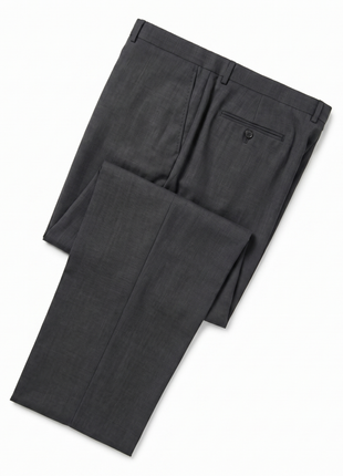 Baroni Couture Mens Charcoal Textured Half Canvassed Notch Lapel Classic Fit 2-Button Wool Suit  - 50R