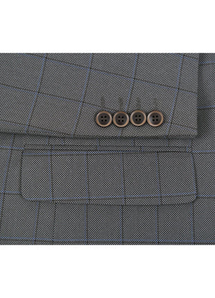 Men's Two Piece Classic Fit Windowpane Check Suit