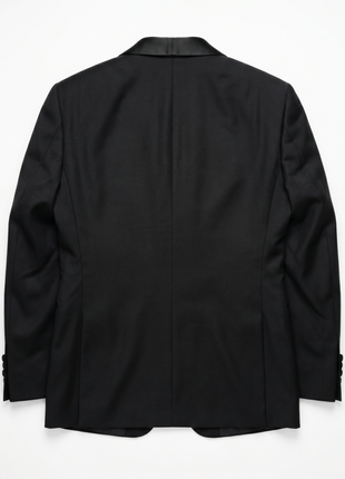 Mazara Mens Solid Black Shawl Lapel Classic Fit Wool One-Button Formal Tuxedo Suit.