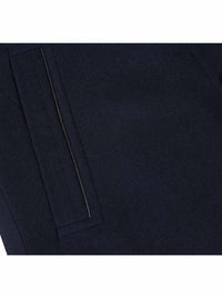 Thumbnail for Raphael Solid Navy Wool Blend Short Coat