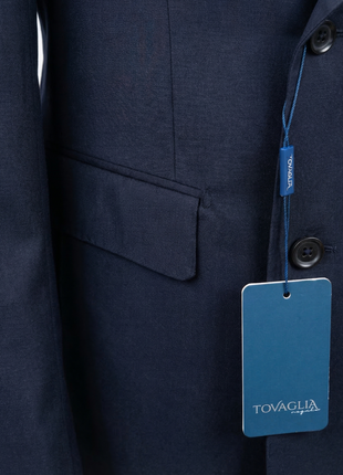 Tovaglia Mens Solid Navy Classic Fit Double Breasted Wool Cashmere Suit