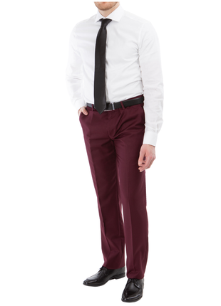 Raphael Mens Solid Burgundy Slim Fit Suit