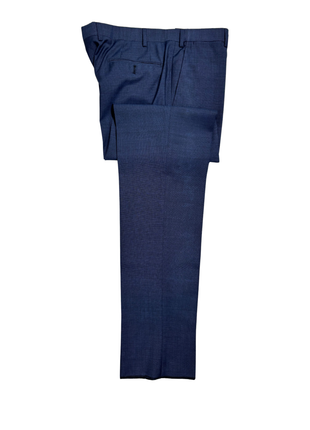 Armani Collezioni G-Line Blue Textured Classic Fit Notch Lapel Two-Button Wool Suit 42L