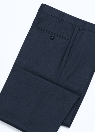 Ermenegildo Zegna Trofeo Mens Blue Textured Peak Lapel Slim Fit 2-Button Wool Mohair Suit - 40L