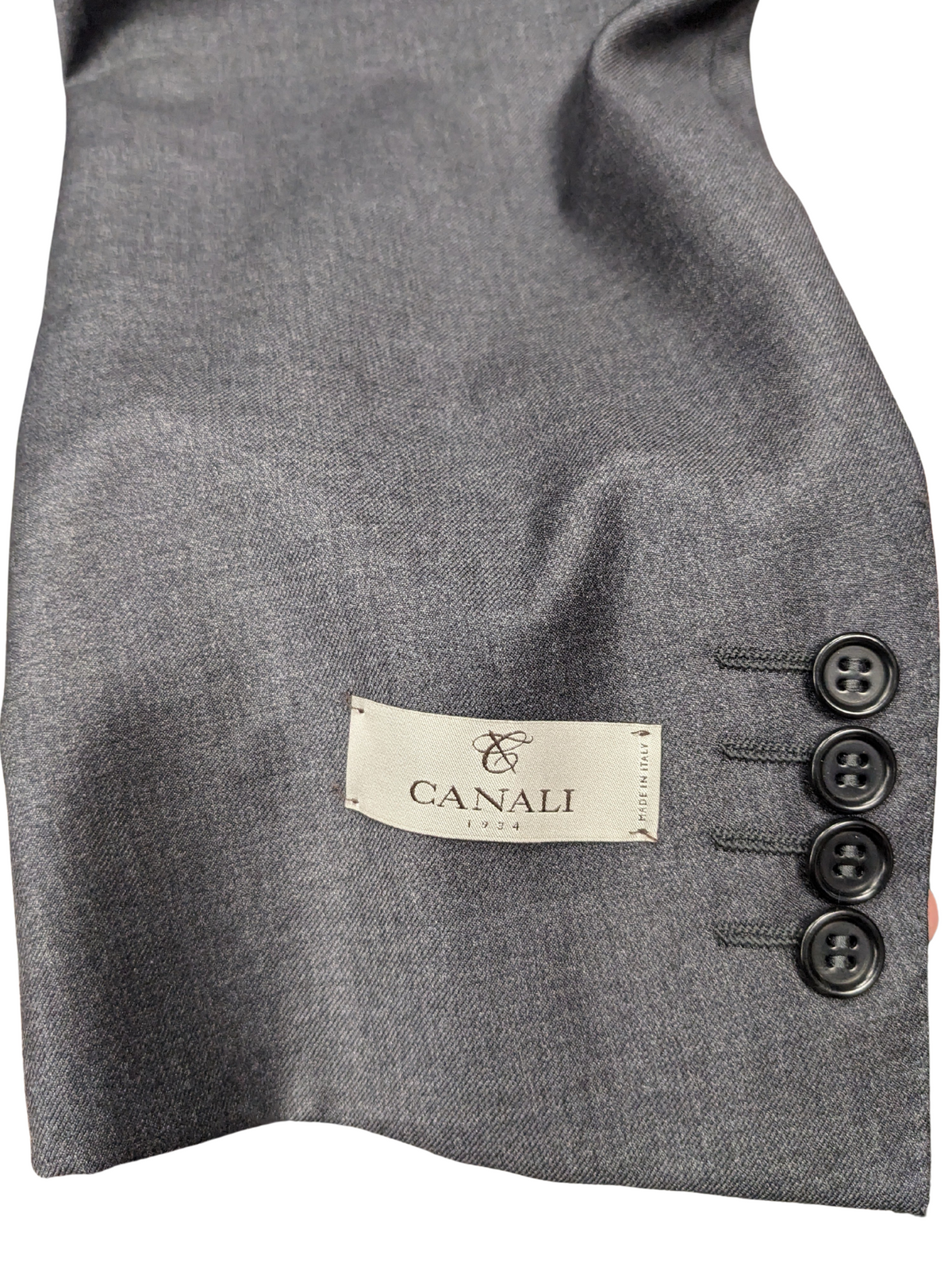 Canali 1934 Mens Solid Charcoal Gray 44L Drop 7 100% Wool 2 Piece Suit