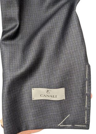 Canali 1934 Mens Charcoal Gray Check 44L Drop 7 100% Wool 2 Button 2 Piece Suit