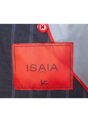 Isaia Mens 46L Drop 8 Gray Striped 150s Wool Silk Blend Slim Fit 2 Piece Suit