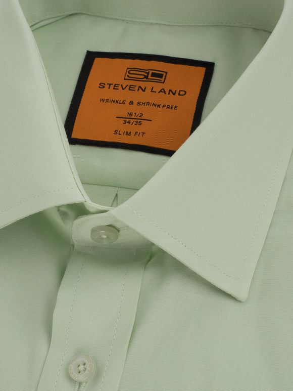 Steven Land Mens Solid Light Green Spread Collar Wrinkle Free Stretch – The  Suit Depot