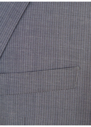 Hugo Boss Mens Gray Striped 100% Wool Slim Fit 2 Piece Suit
