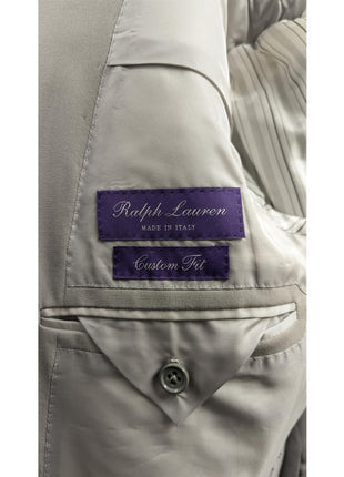 Ralph Lauren Purple Label Mens 40L Gray 100% Wool Double Breasted 2 Piece Suit