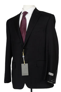 Thumbnail for Canali 1934 Mens Solid Black 38R Modern Fit Drop 6 100% Wool 2 Piece Suit