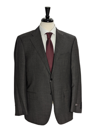 Canali Men's Charcoal Fully-Canvassed 100% Wool Suit 44R