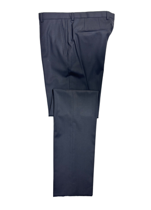 Hugo Boss Mens Solid Black Notch Lapels Slim Fit Stretch 2 Button Wool Suit - 40L