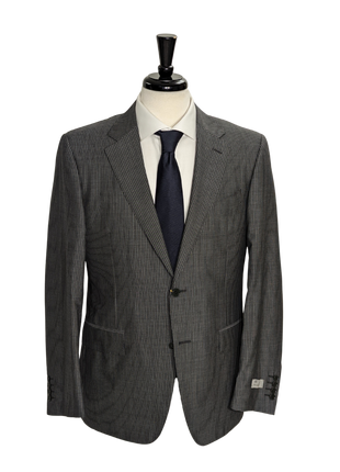 Canali Dark Gray Pinstriped 100% Wool Suit 40R