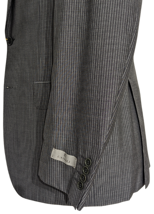 Canali Dark Gray Pinstriped 100% Wool Suit 40R