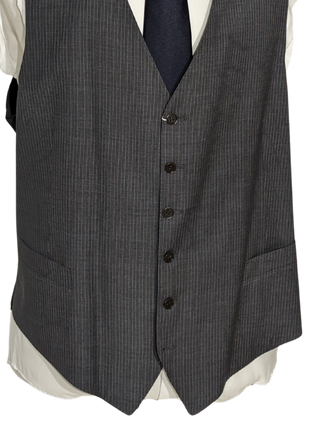 Canali Dark Gray 3-piece Pinstriped 100% Wool Suit 46XL